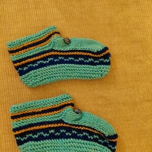Striped Handmade Knit Kids Socks